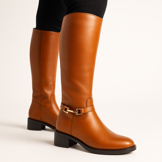 Botas Bucaneras Tania Lux Camel en fondo blanco