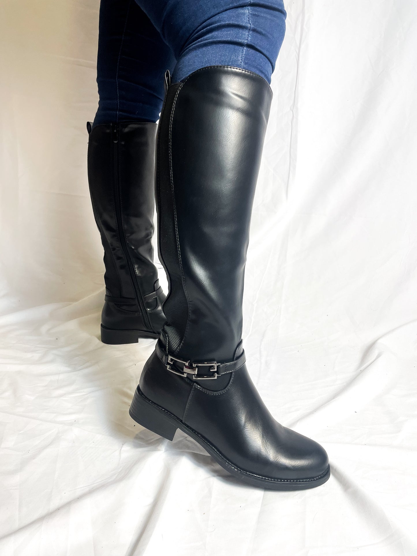 Botas Bucaneras Tania Lux Negro lateral tacon