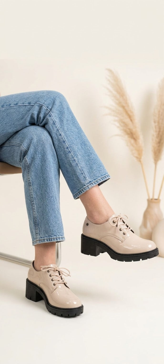 Mocasin Oxford Laura color beige PRE-VENTA