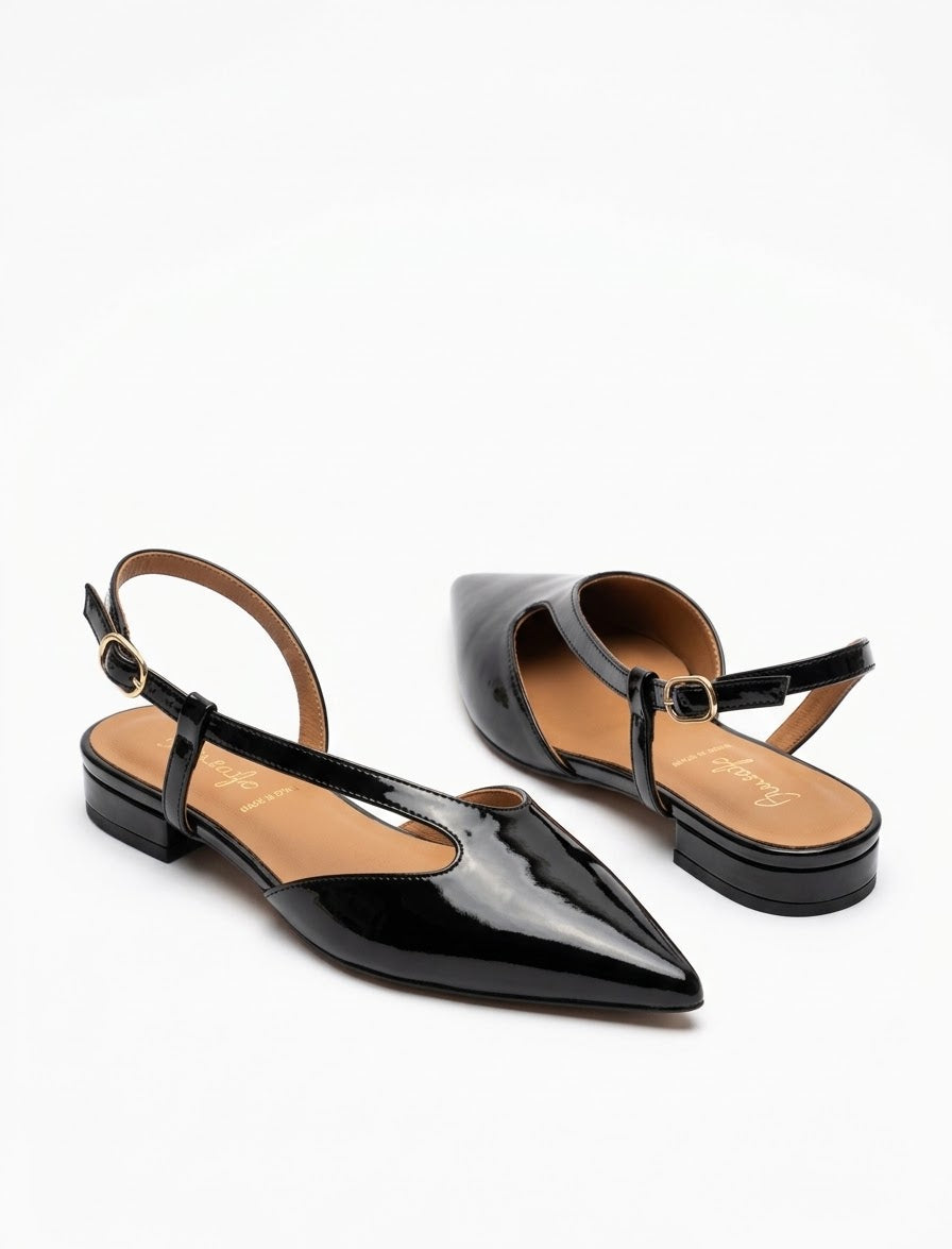 Ballet punta modelo Flor negro