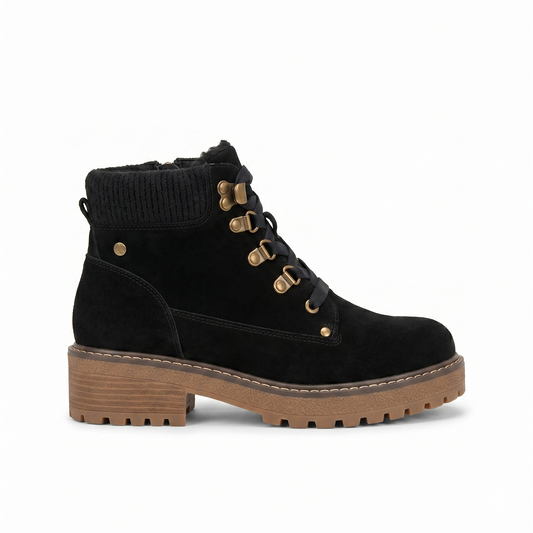 Botin Maite Negro Bajo con Cordenes