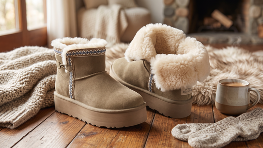 Botin pantubota extra calentita con chiporro color KHAKI Modelo Rori