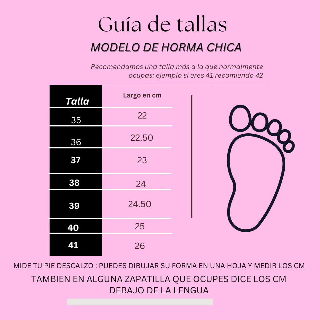 Guia de Tallas - Horma chica