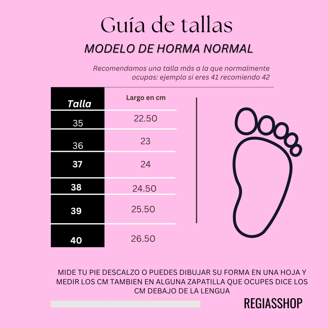 Guia de Tallas - Horma Normal