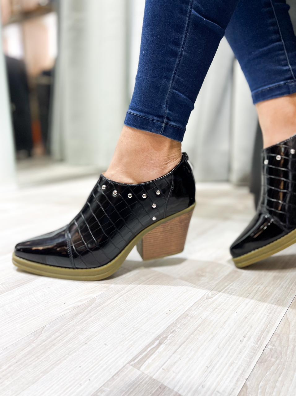 Leather Botines Negros Paris Zapatillas Botas De Cuero Gacel