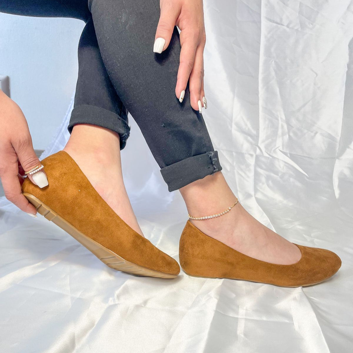 ballets francia camel plataforma interna 1.50 cm suela de goma ligera