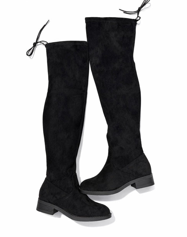 Bota Bucanera elasticada de reno negros taco Bajo