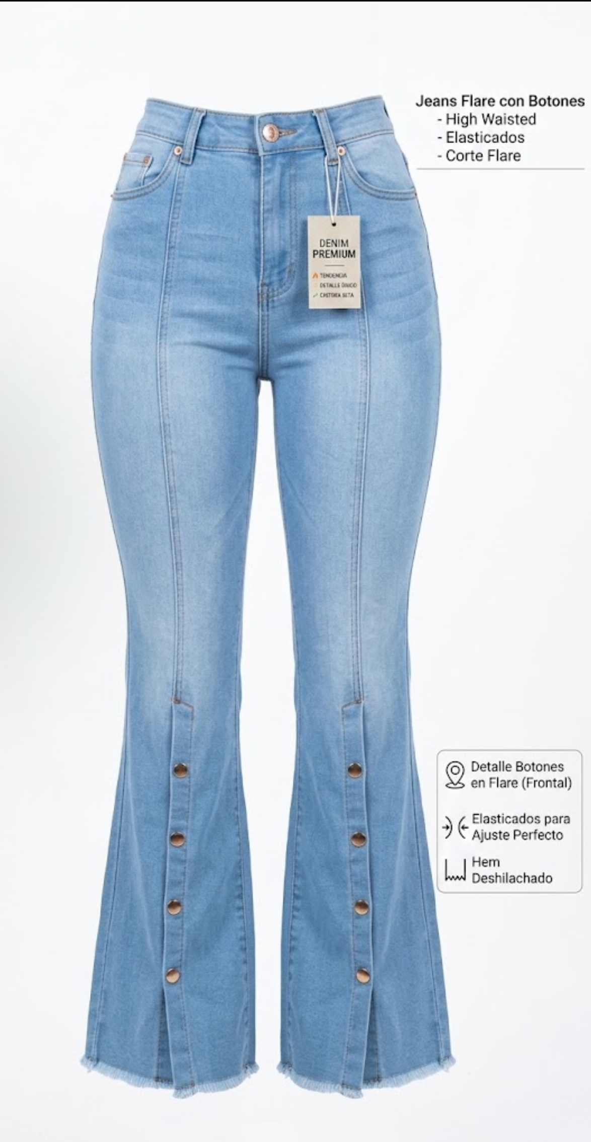 Jeans flare paradisse abdomen control