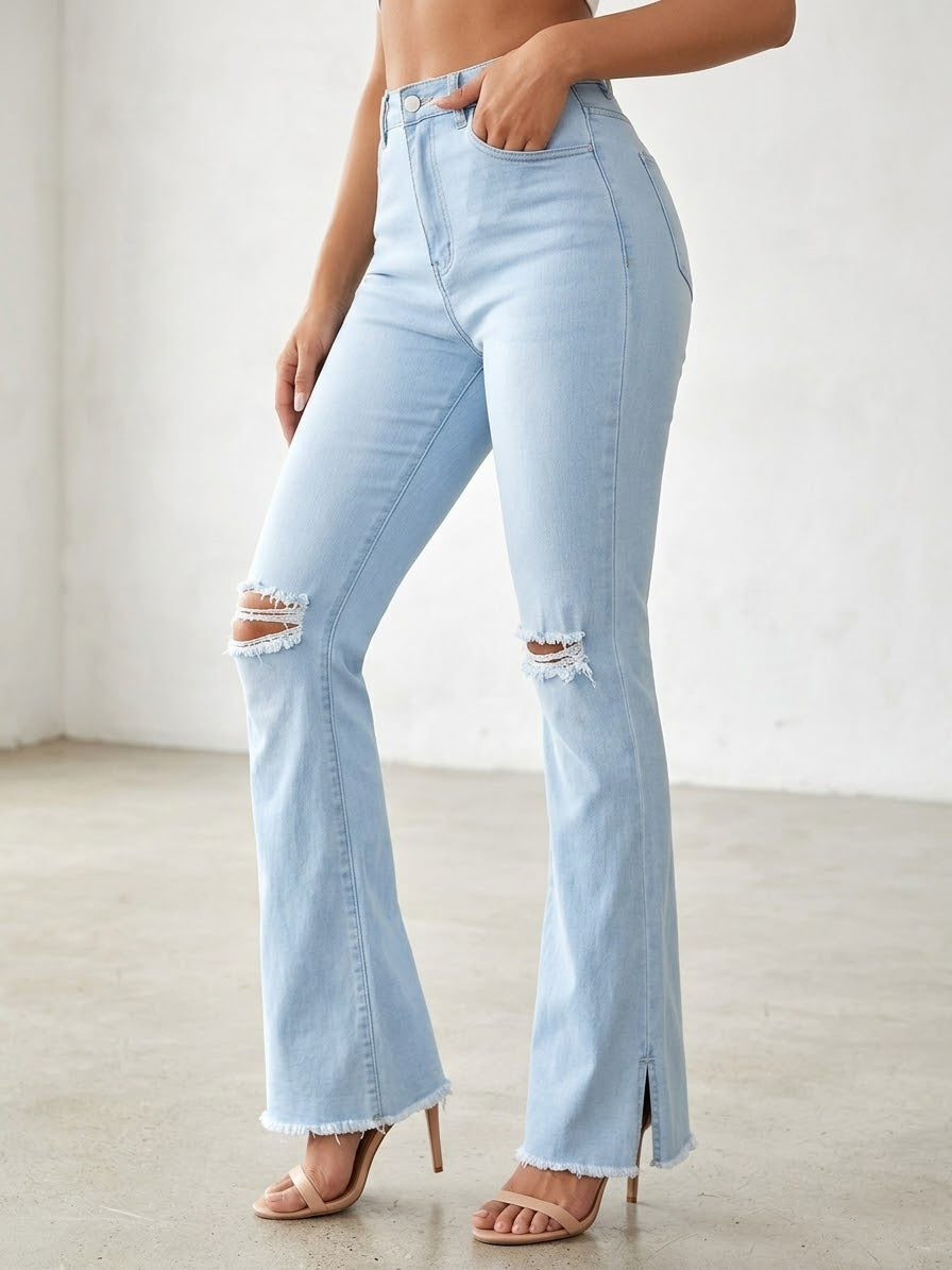 Jeans flare paradisse claro ripped