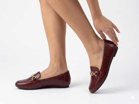 Mocasín elegantes burdeo