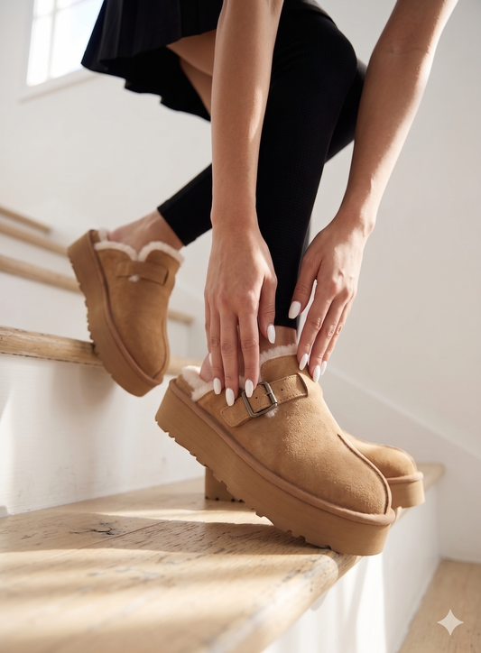 PantuBotas Birken Suecos SlipOn Platform Camel
