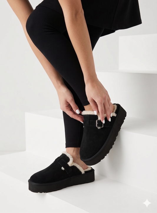 PantuBotas Birken Suecos SlipOn Platform Negro
