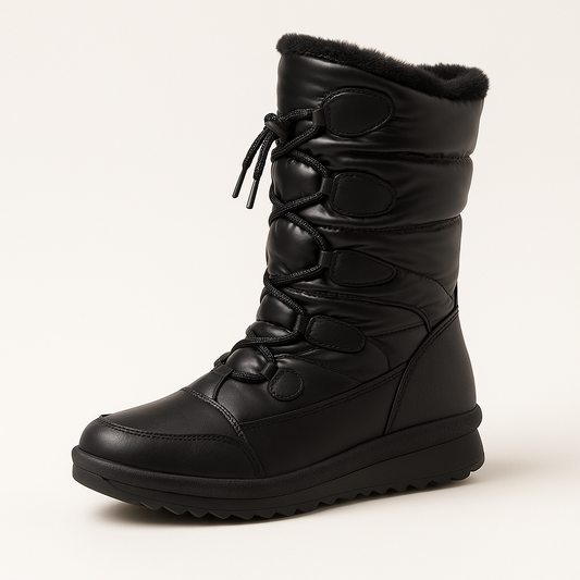 Bota Nieves Negro con fondo blanco