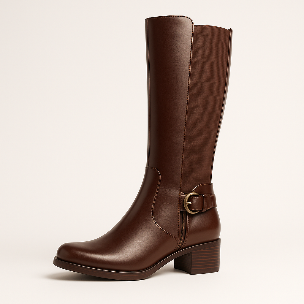 Botas Isis Cafe con fondo blanco