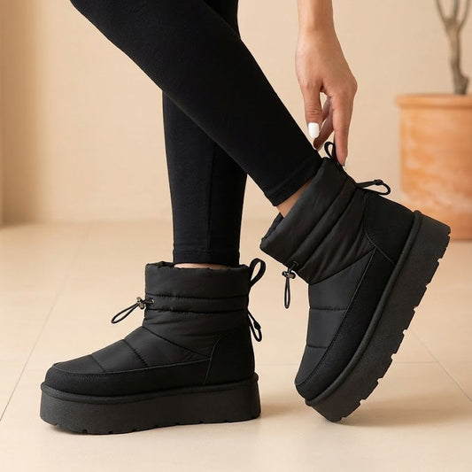 Botin Plataforma Impermeable Negro