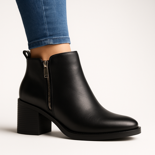 Botin Salome negro fondo blanco