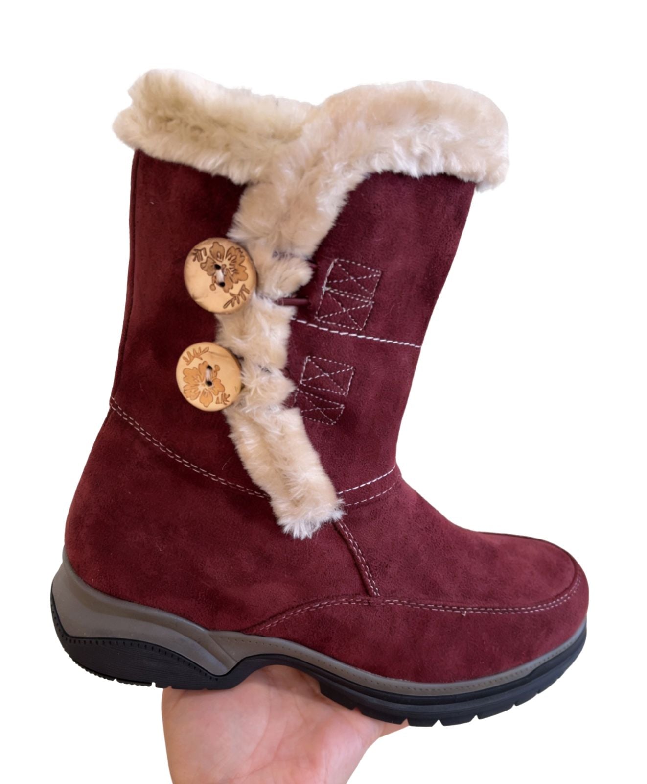 Botín Tina Casual Track Burdeos