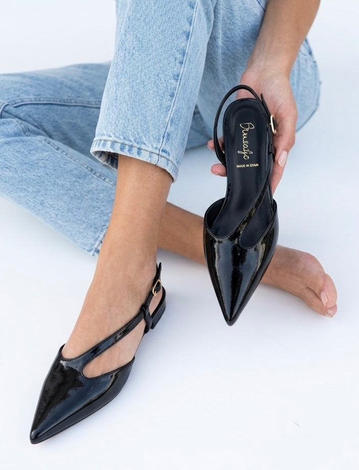 Ballet punta modelo Flor negro