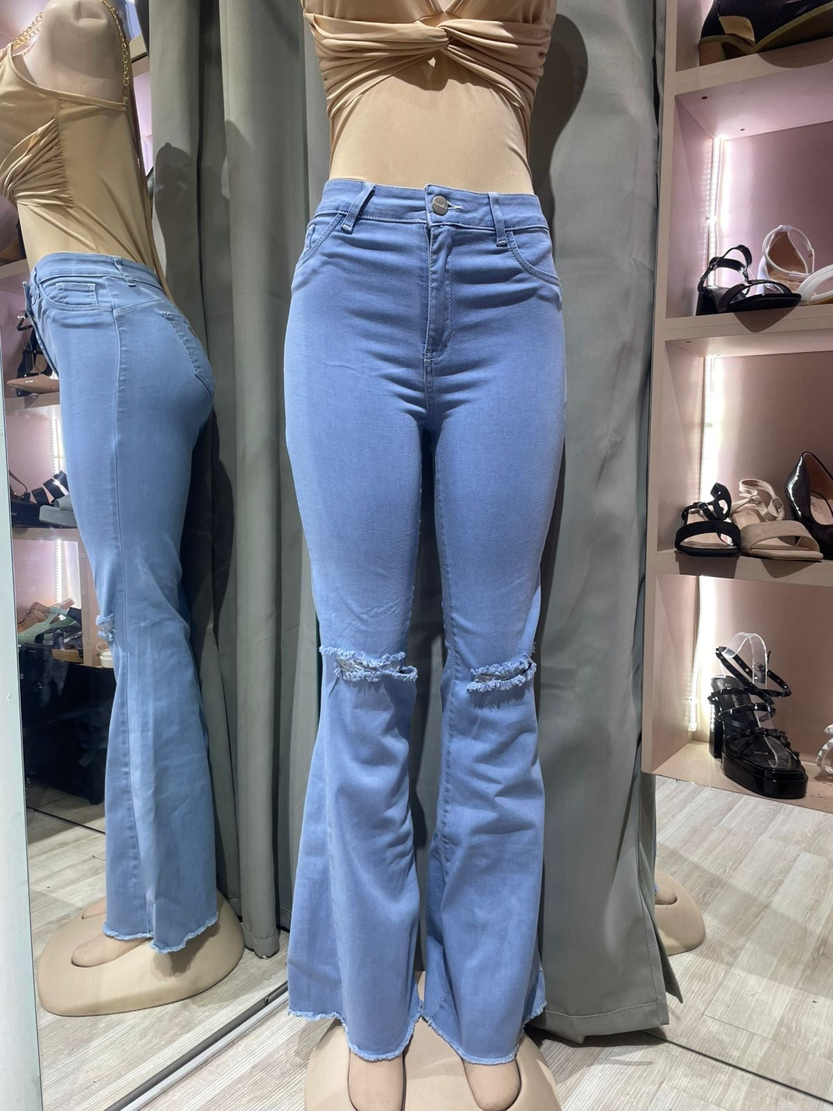 Jeans flare paradisse claro ripped