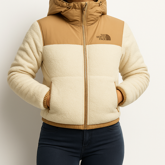 Chaqueta Teddy North Camel – Abrigo Chic y Acolchado