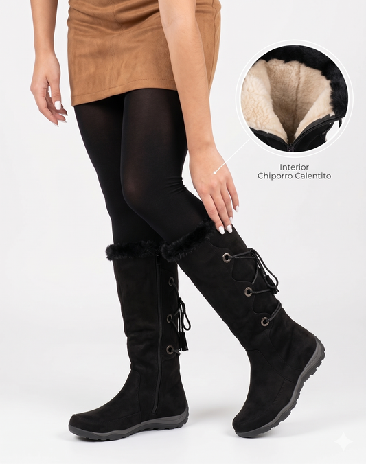 Bota caña media Negra Winterlook