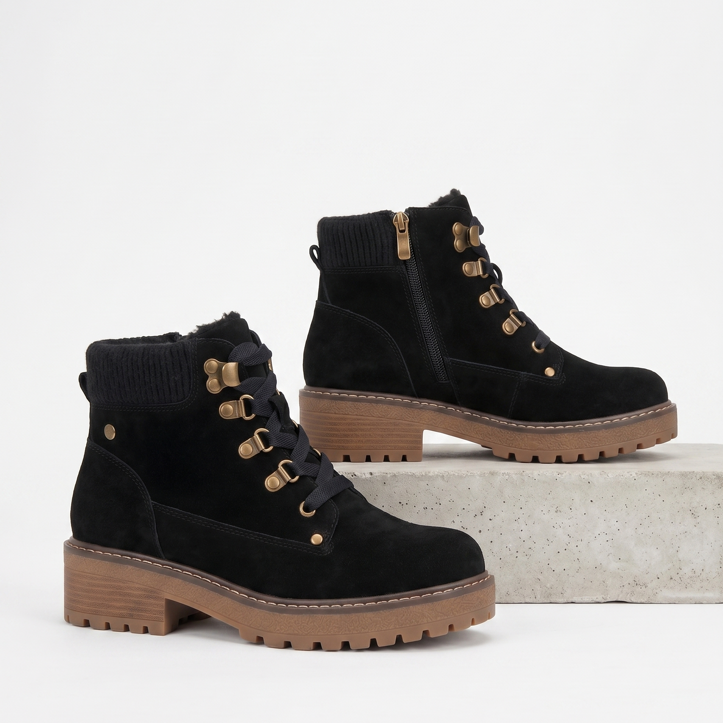 Botin Maite Negro Bajo con Cordenes