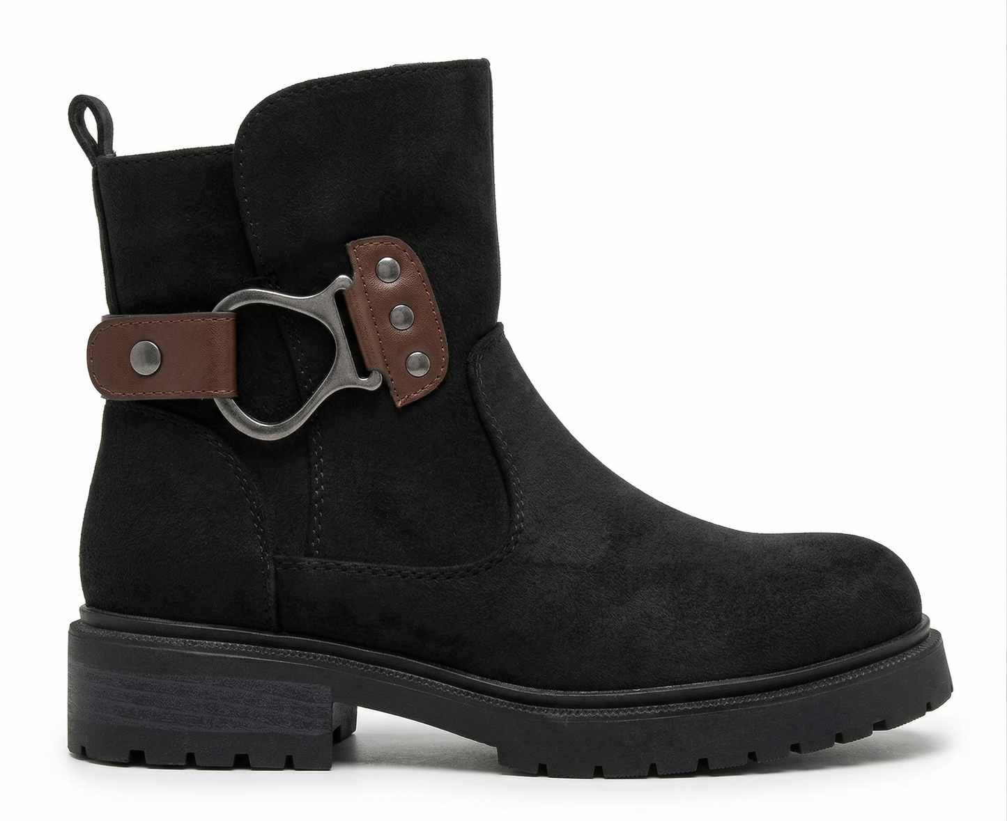 Bototo de piel negro extra comodos suela de goma
