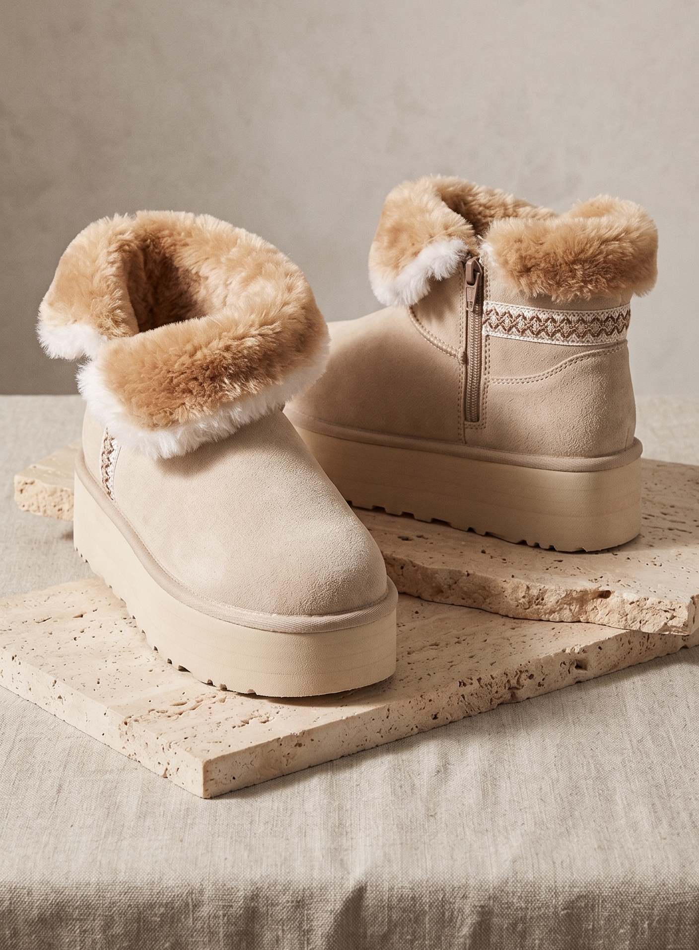 Botin Rori beige - pantubota extra calentita con chiporro