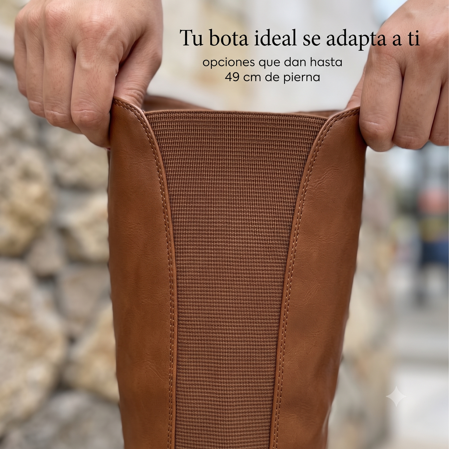 Botas Tania Lux Camel - Elasticadas hasta 44 cm