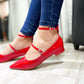 Mocasin Mary Jane rojo