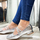 Mocasin Mary Jane silver