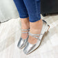 Mocasin Mary Jane silver