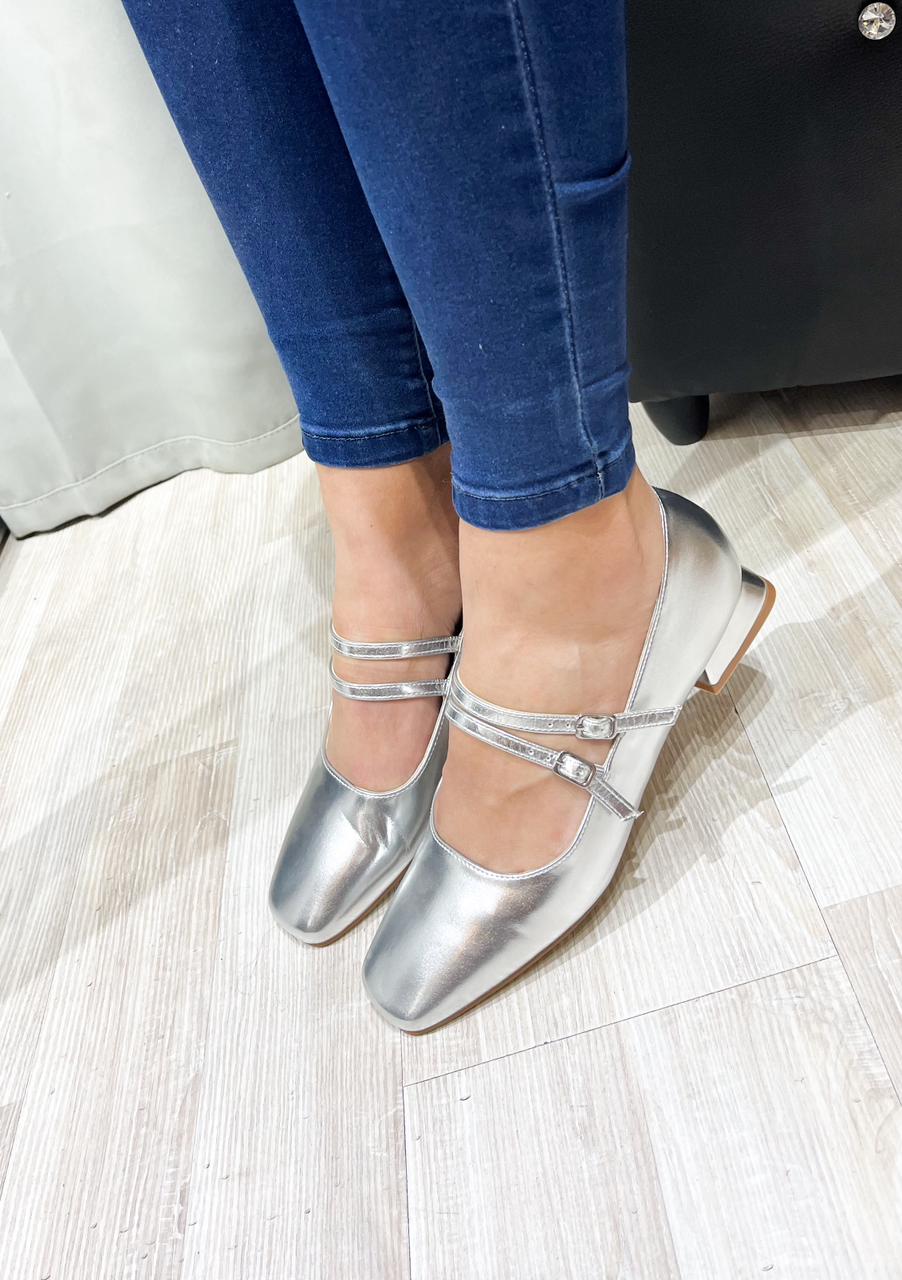 Mocasin Mary Jane silver