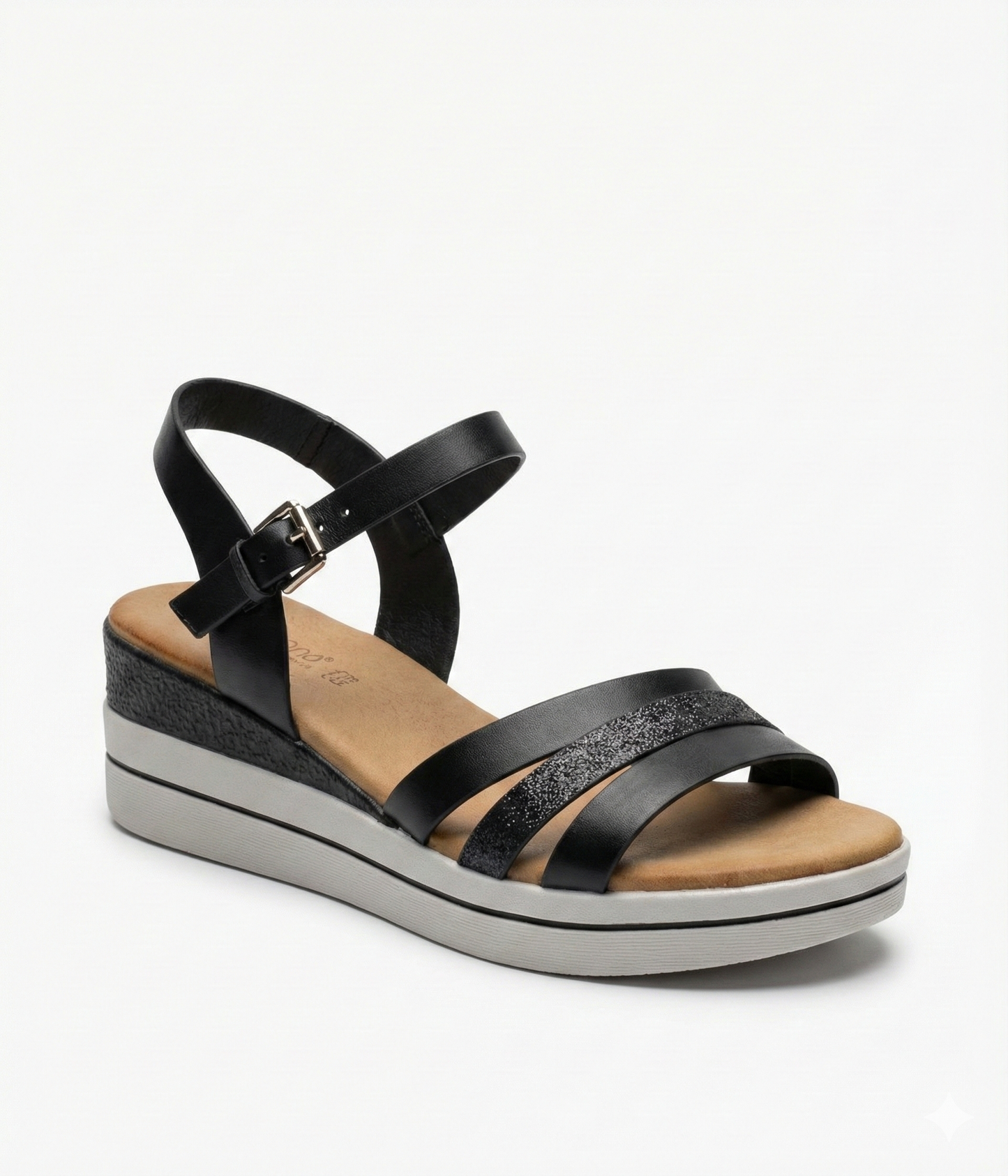 Sandalia Plataforma Sporty Shine Negro