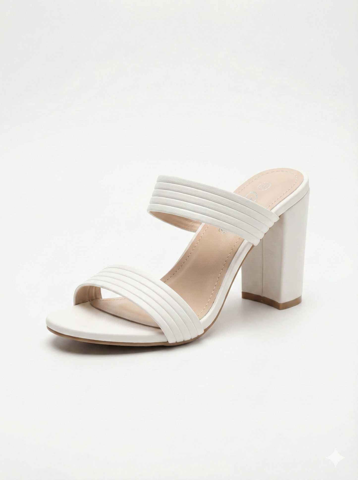 Taco Mule Block Double Strap Blanco