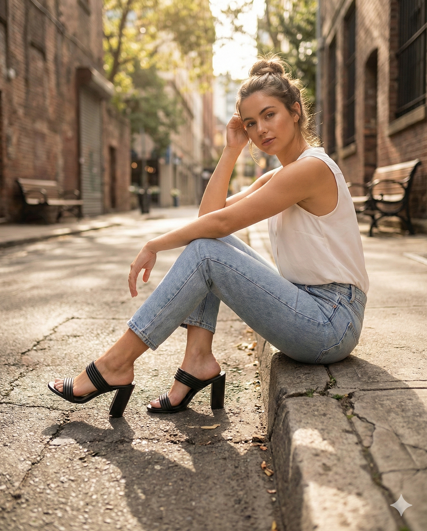 Taco Mule Block Double Strap Negro