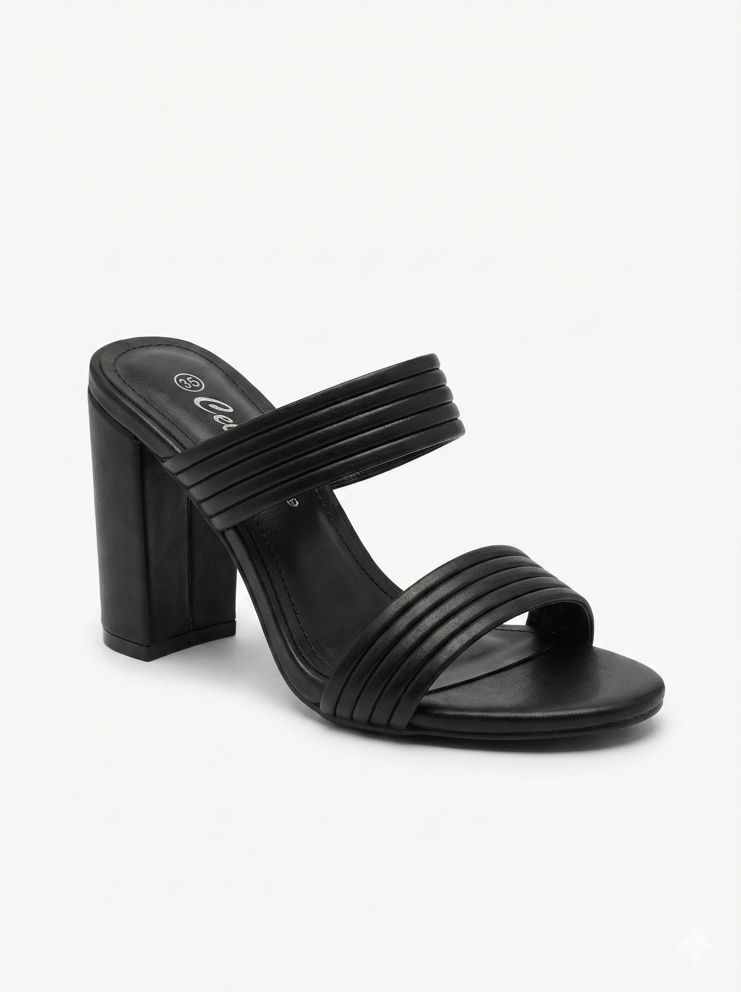 Taco Mule Block Double Strap Negro
