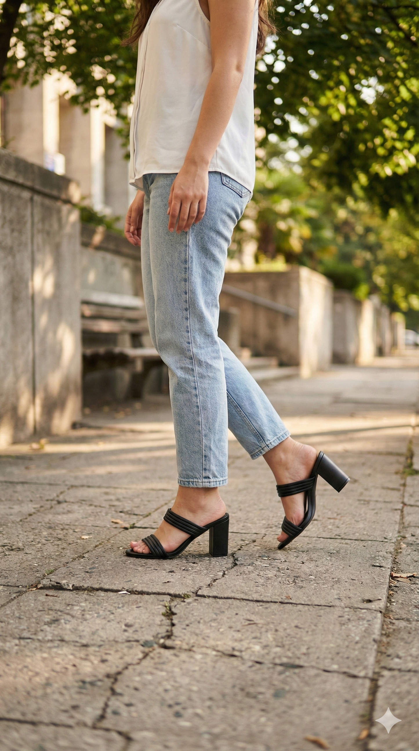 Taco Mule Block Double Strap Negro