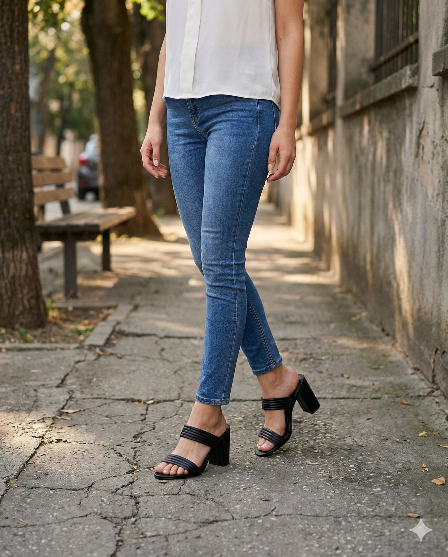 Taco Mule Block Double Strap Negro