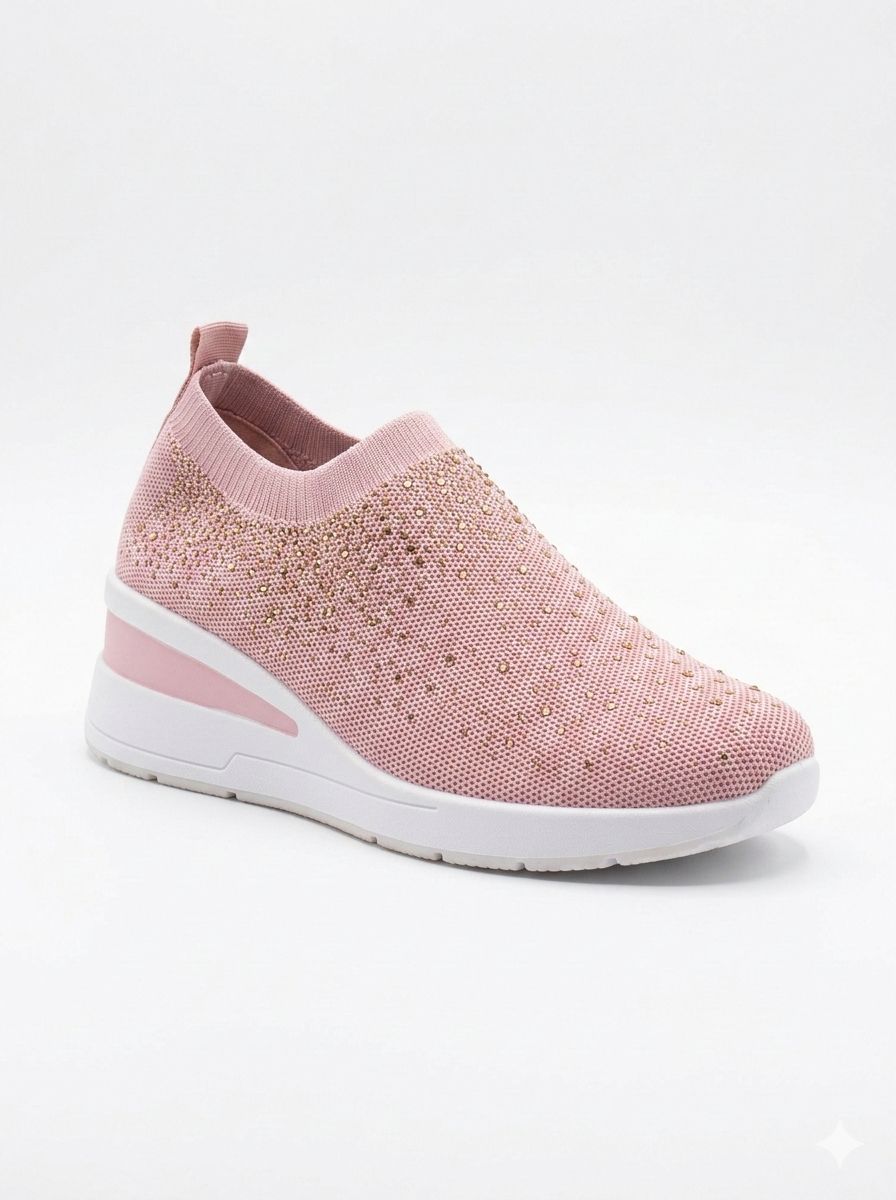 Zapatillas Sam con Brillos Rosa