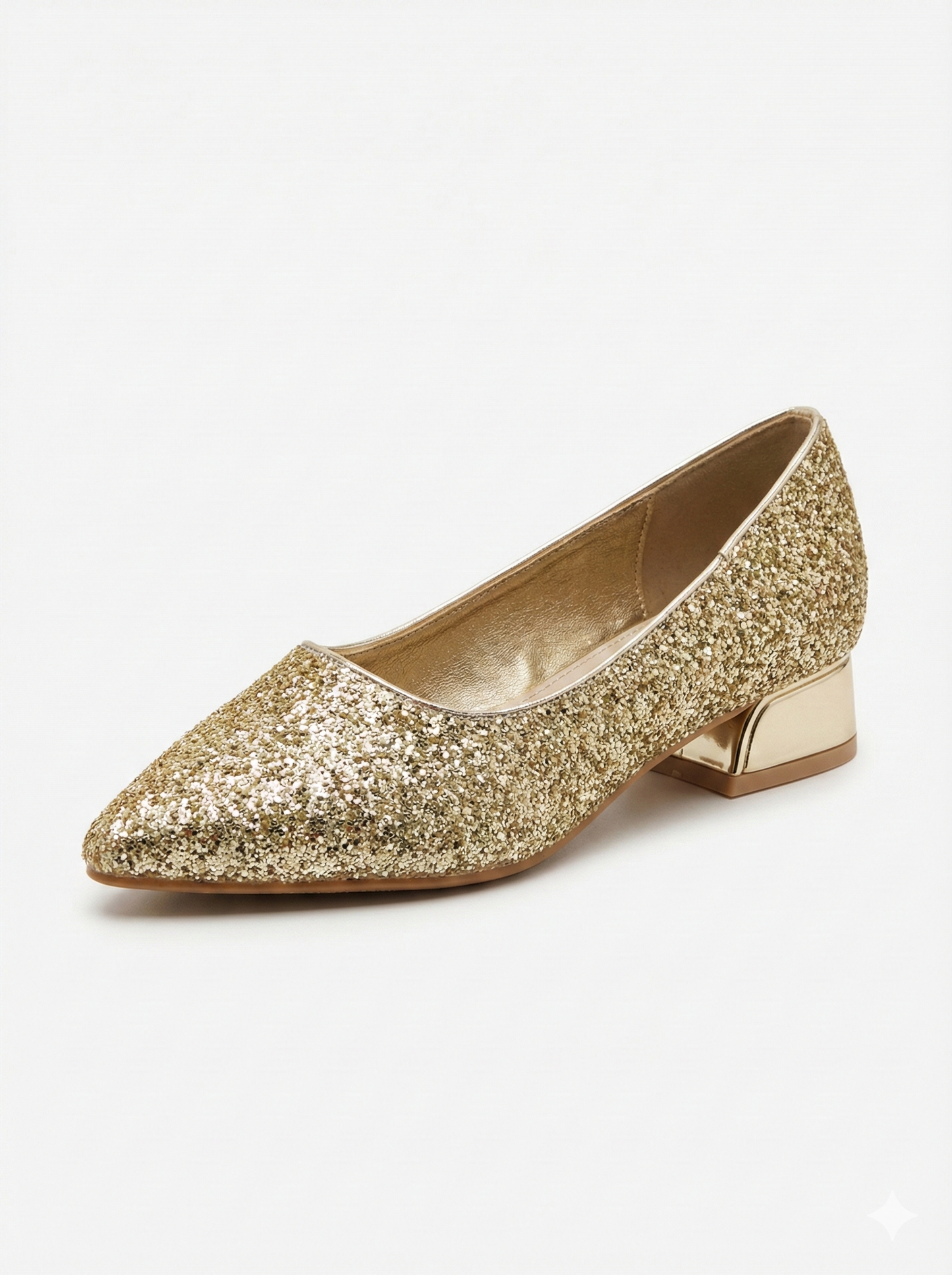 Zapato Reina Glitter Glow Dorado
