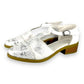 Zapatos Eliza Blanco de eco cuero con detalles en plata vista frontal